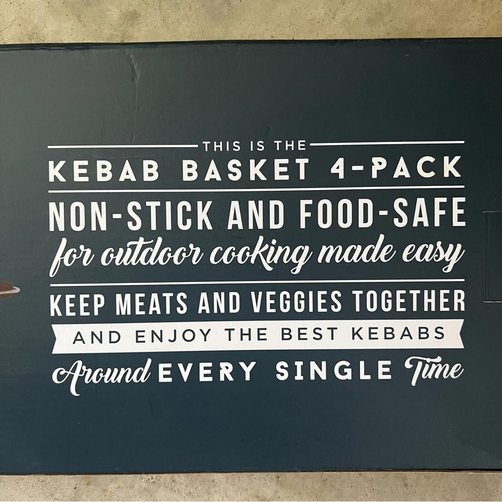 Hammer+Axe 4-Piece Kebab Basket, Non-Stick For Outdoor Grilling NWT