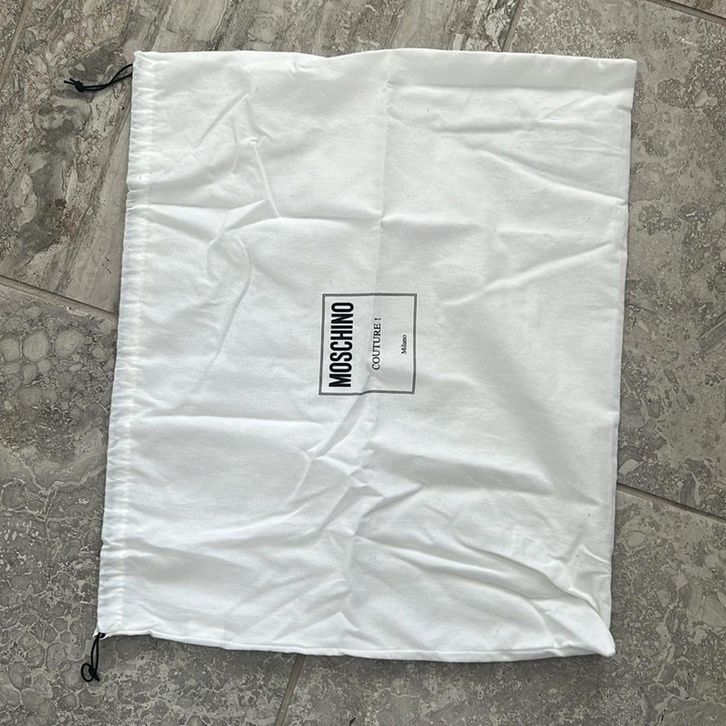 Moschino “100% PURE MOSCHINO” White Leather Shoulder Bag, New with Tag