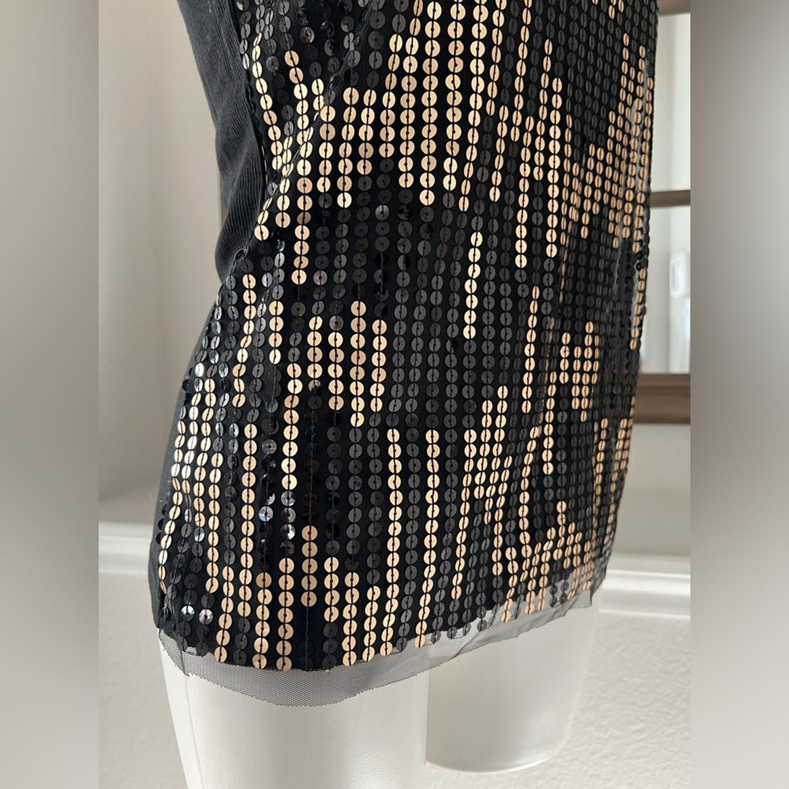 Romeo & Juliet Black Tank Top! w/Gold Sequins Size L