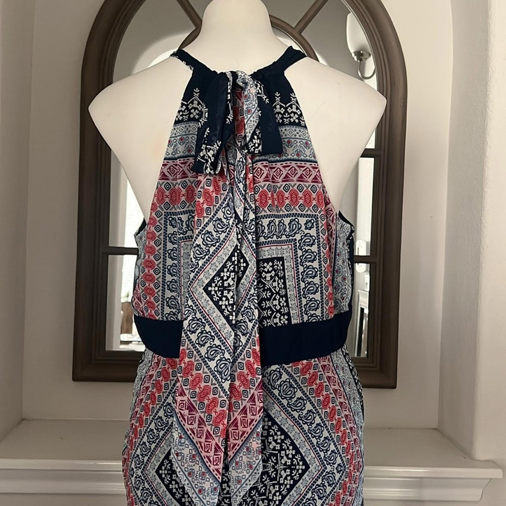 Sandra Darren Halter Sundress w/Handkerchief Hem, Size 16