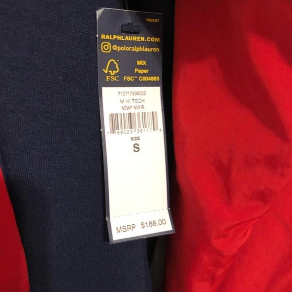 Polo Hi-Tech Ralph Lauren Sweatshirt Hoodie in Red & Blue Size S New w/Tag