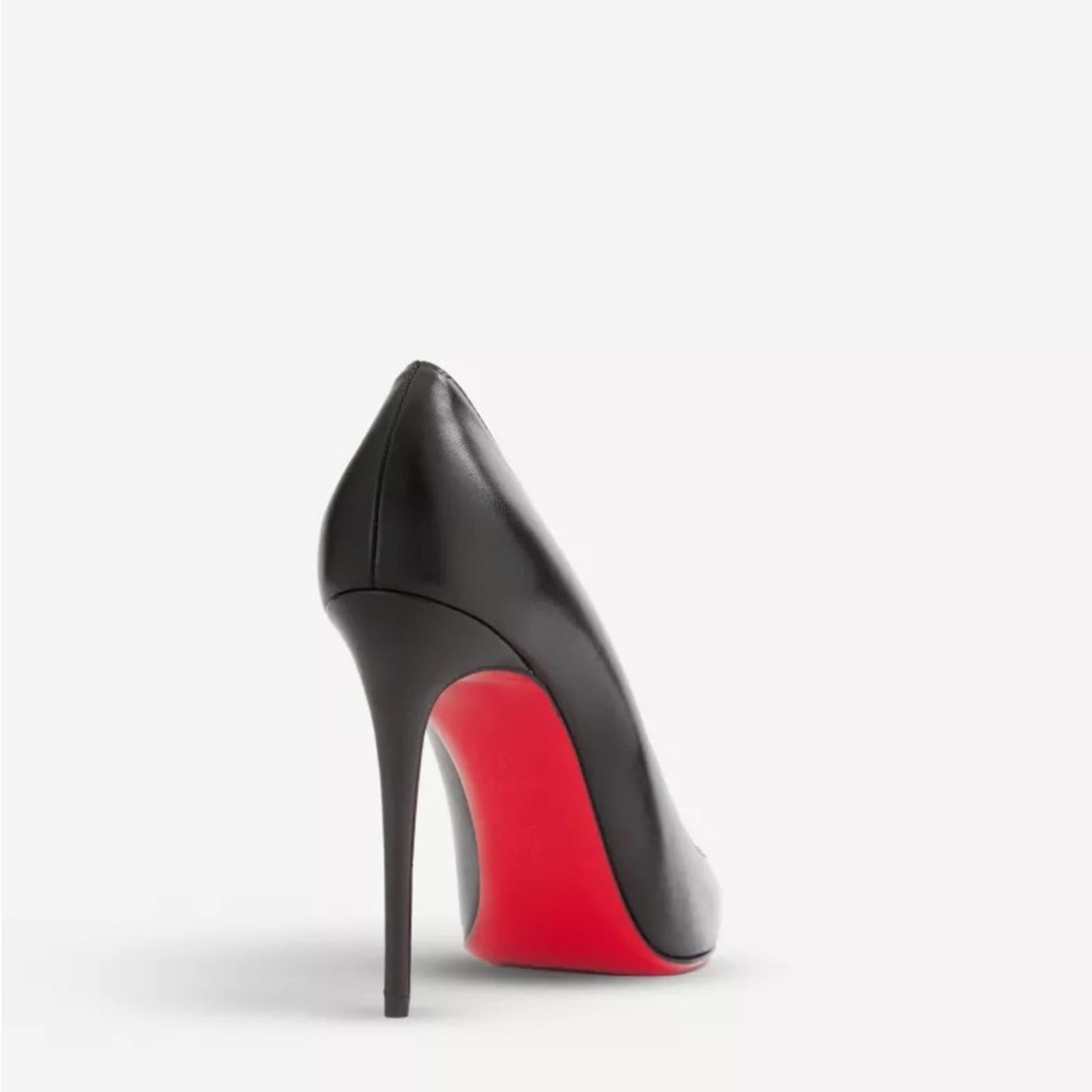 Christian Louboutin Kate 100 Leather Courts in Black, Size 42 NEW + DustBags