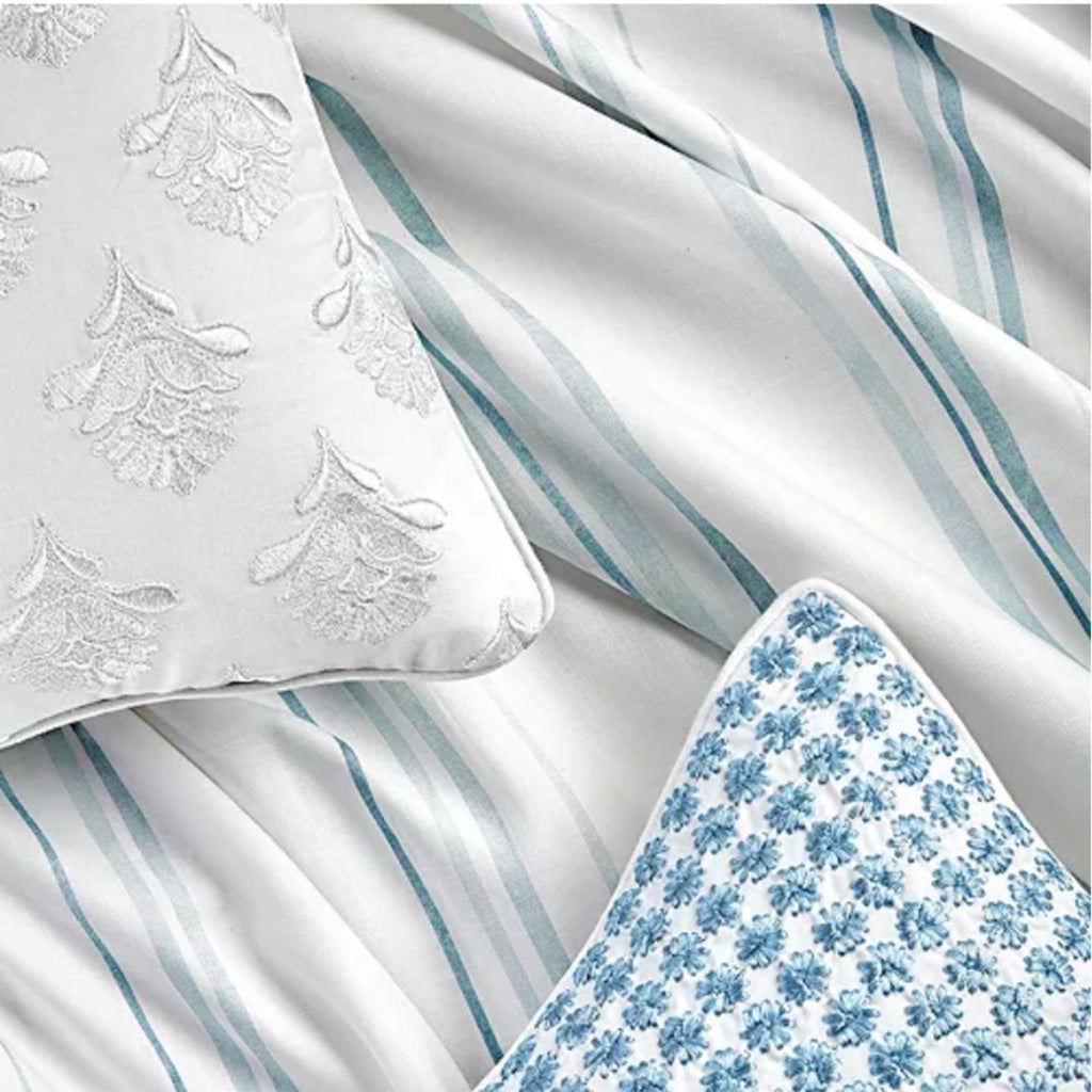 Sky Bristol Stripe Duvet Cover Set, Twin New w/Tag $230 - SOLD OUT