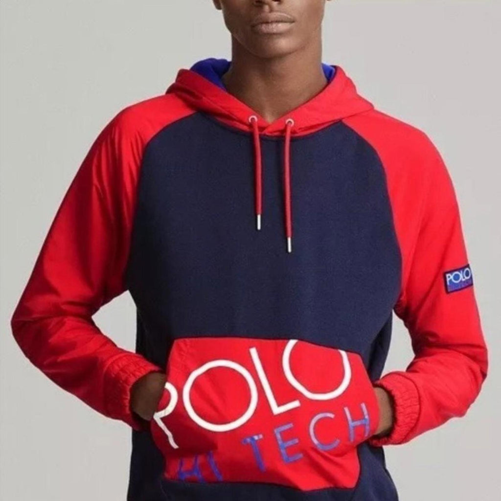 Polo Hi-Tech Ralph Lauren Sweatshirt Hoodie in Red & Blue Size S New w/Tag