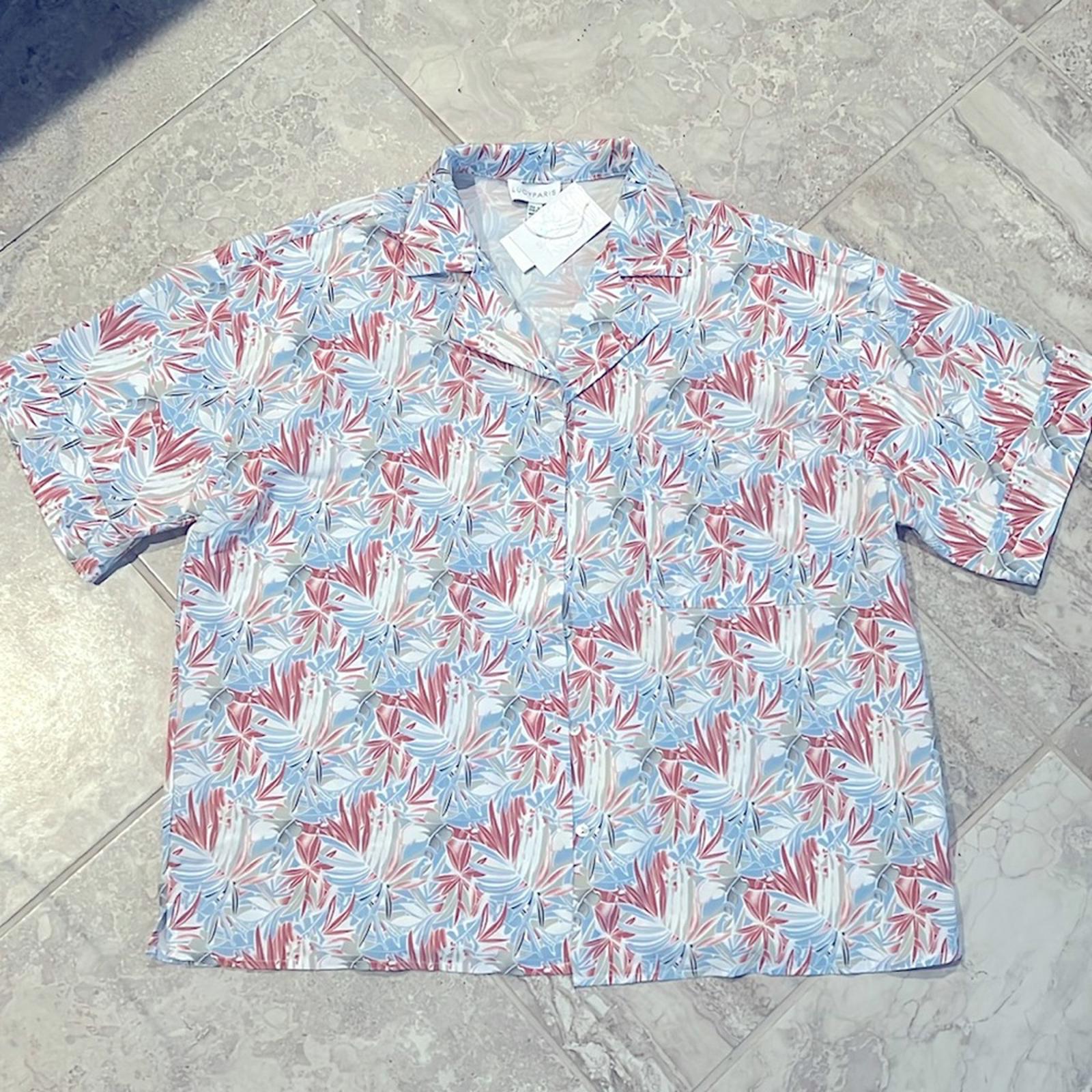 NWT Lucy Paris Tropical Print Shirts Size S New w/Tag Retail $68