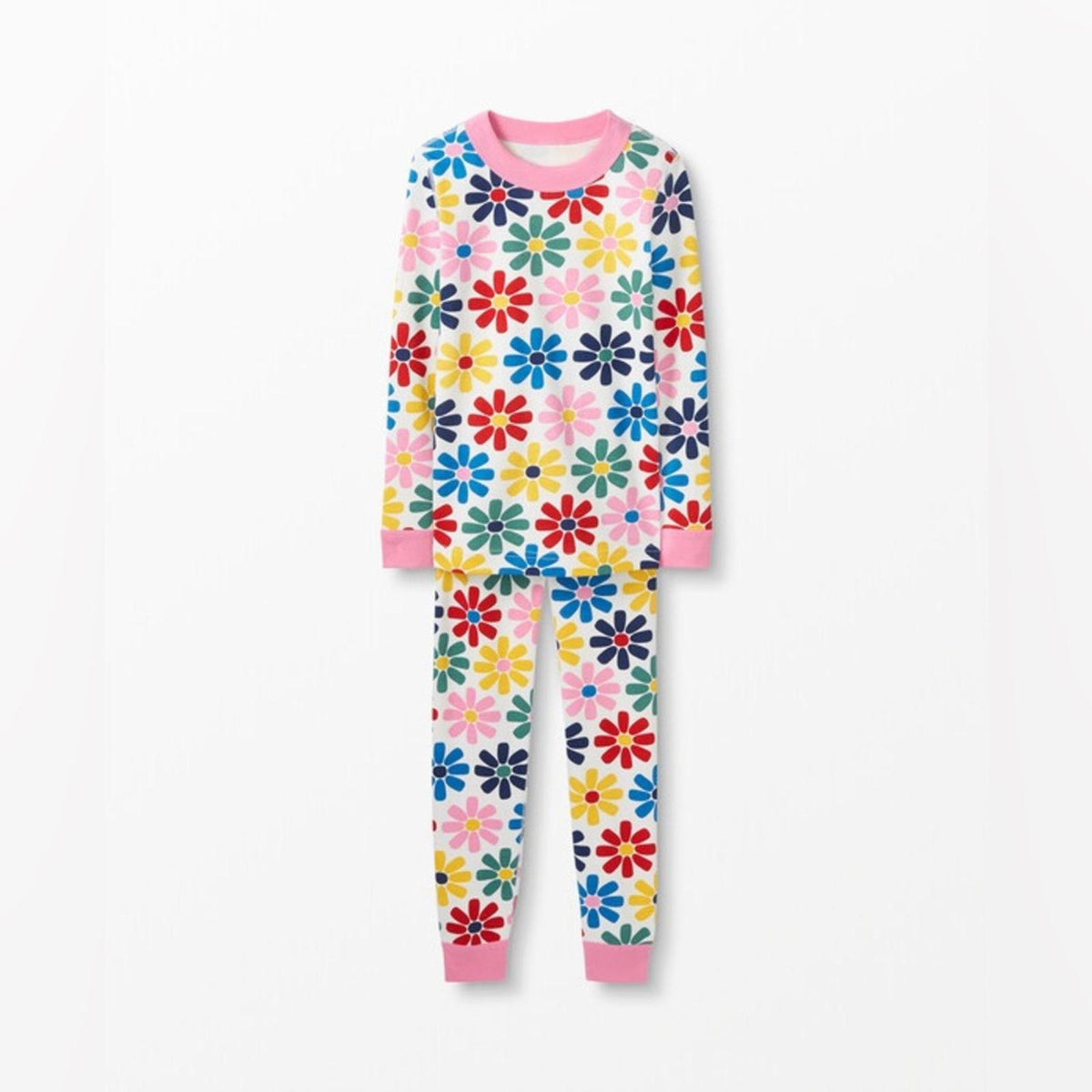 NEW Hanna Anderson 2-Piece Floral Print Pajamas, Rainbow Blooms Size 10 w/o Tag