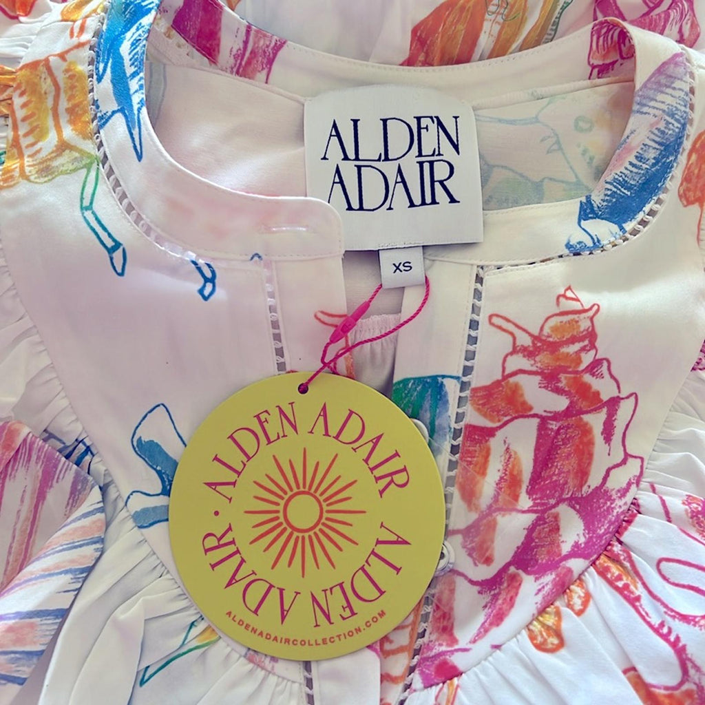 Alden Adair Kaiya Dress in Pacific Allover, Size XS New in Packaging