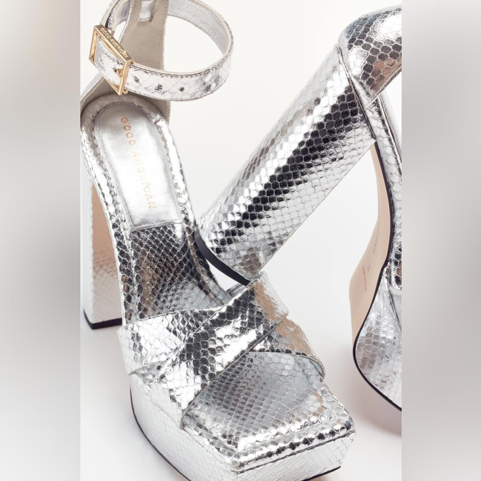 Good American Ankle Strap Open Toe Platform Sandals, Size 9.5M NEW w/Dust Bag