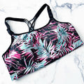 NEW Livi Active Palm Print Underwire Cross-Back Sports Bra, Size 18