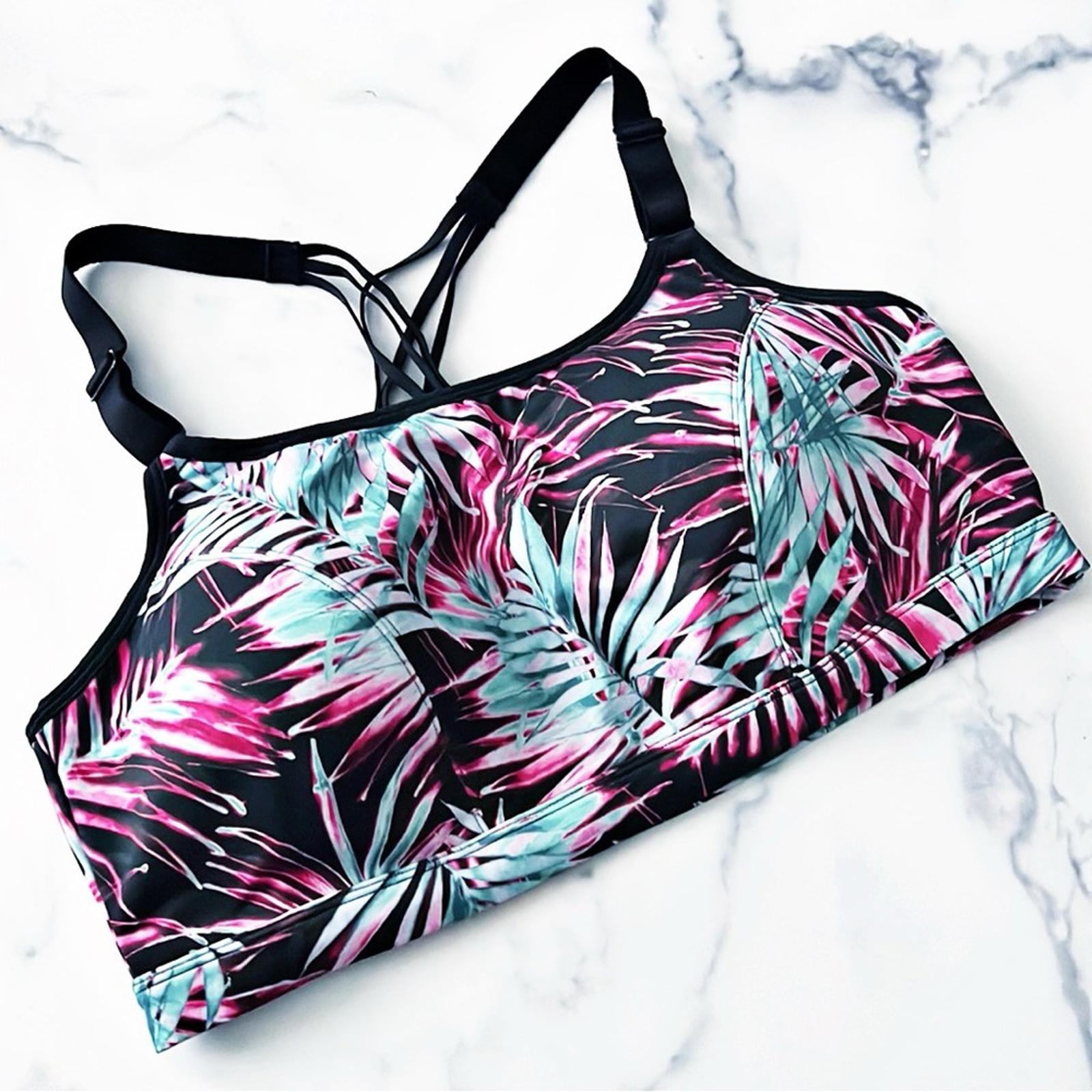 NEW Livi Active Palm Print Underwire Cross-Back Sports Bra, Size 18