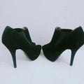 Bonnibel Suede Open Toe Stiletto Heel Booties in Black, Size 7.5 EXCELLENT!