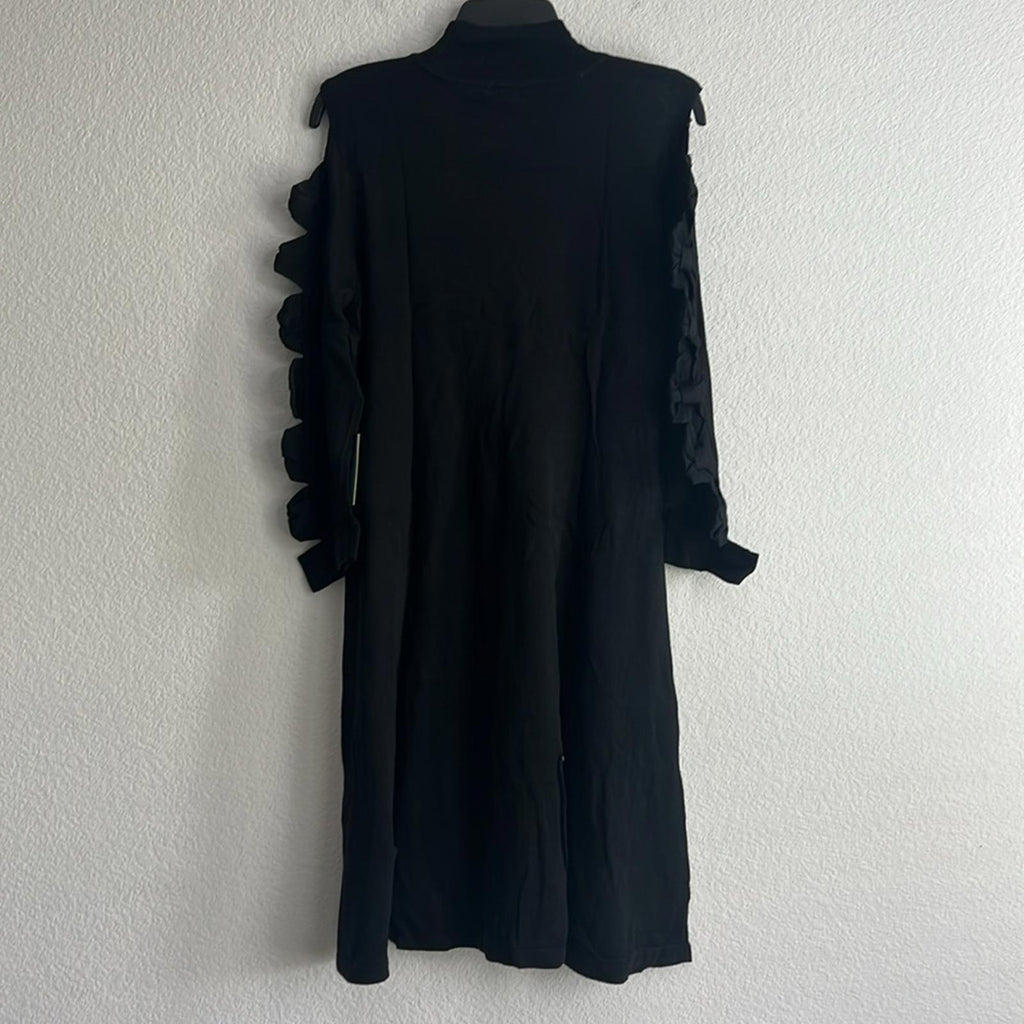 CeCe Bow Sleeve Turtleneck Above The Knee Sheath Dress in Black, NEW, Size XL