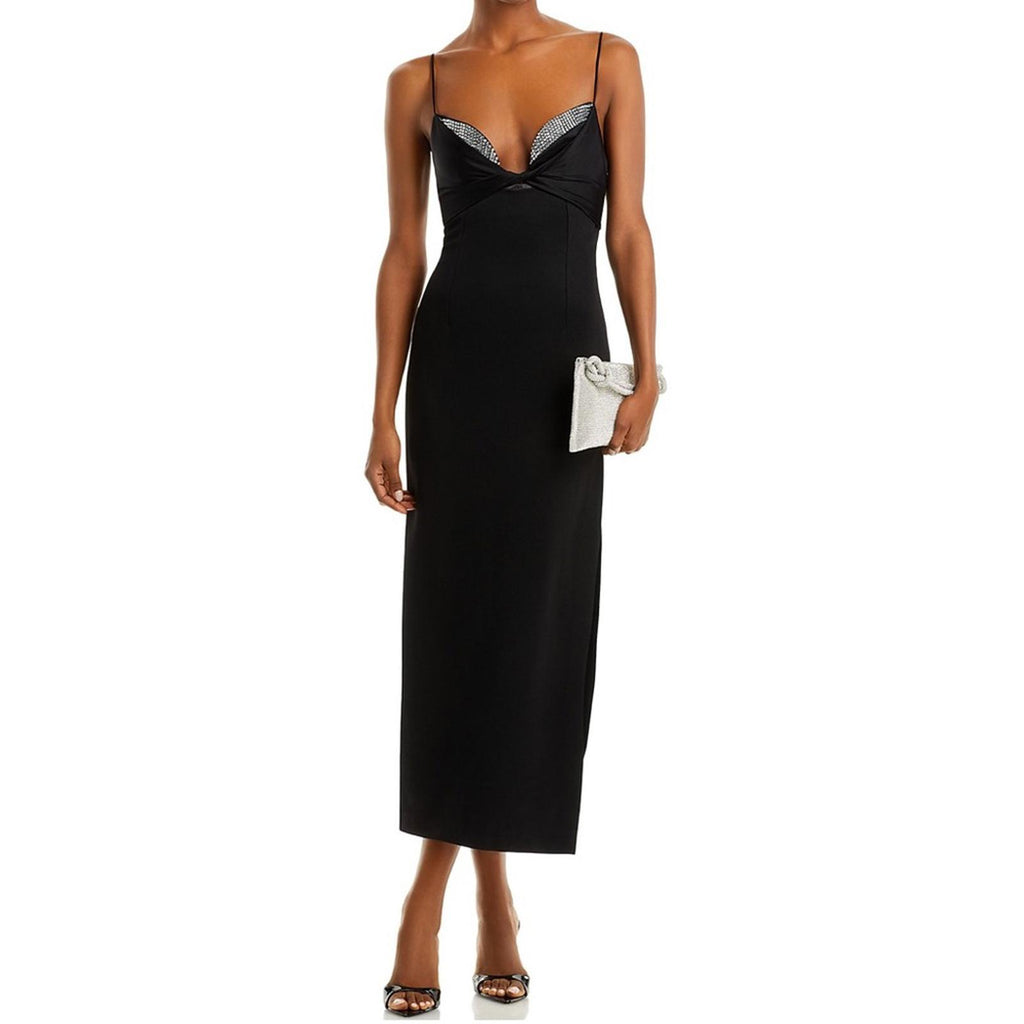 Galvan London Crystal Bustier Dress in Black, Size US2 FR34 UK6 NWT Retail $1895