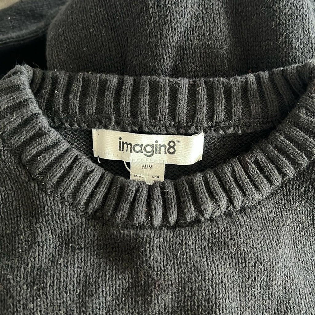 Imagin8 Meowy Christmas Crewneck Sweater in Black, Size M EXCELLENT!