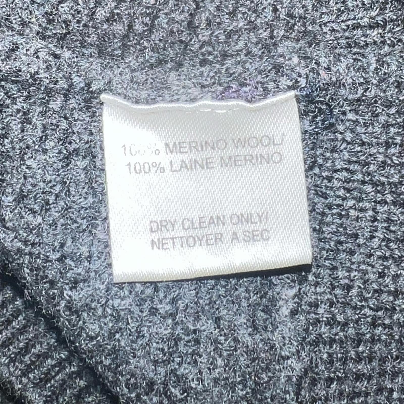 Trina Turk Merino Wool Knit Short Dolman Sleeve Sweater in Grey Size M EXCELLENT