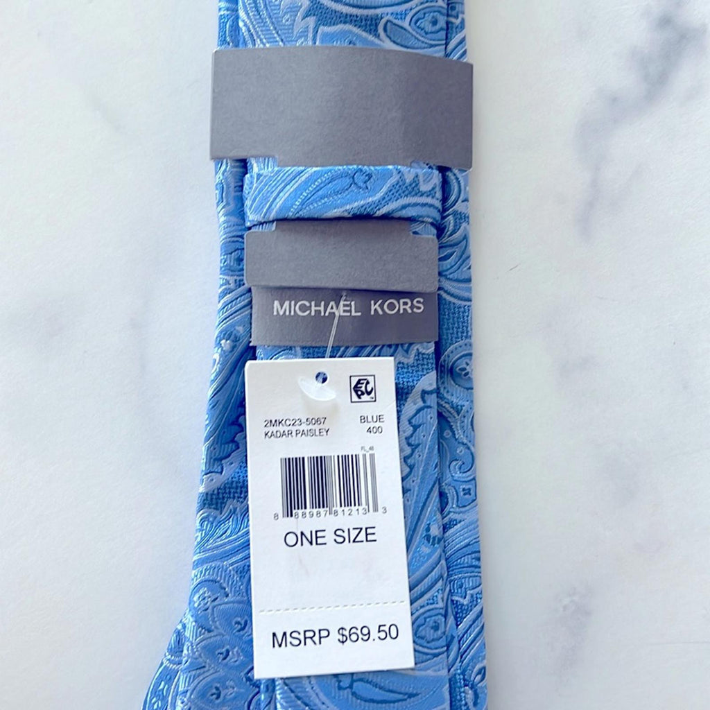 Michael Kors Kadar Paisley Silk Tie in Blue, One Size, NWT