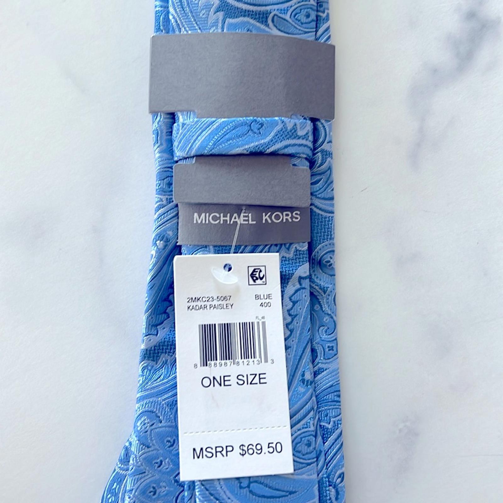 Michael Kors Kadar Paisley Silk Tie in Blue, One Size, NWT