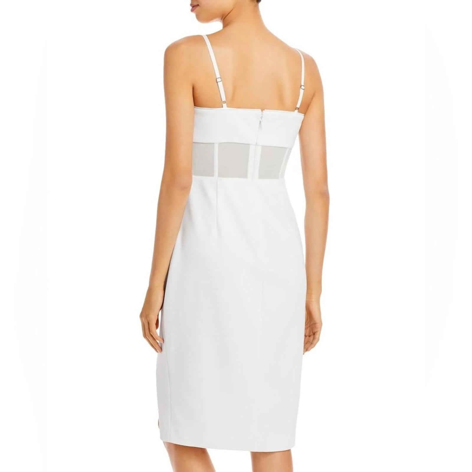 BCBGMaxazria STRAPLESS Illusion Waist Dress, White Size 10, Retail $298