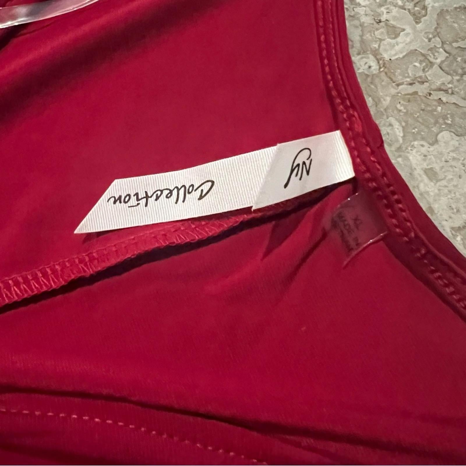 NEW NY Collection Jumpsuit with Lace Sleeves, Red Size XL New w/o Tag