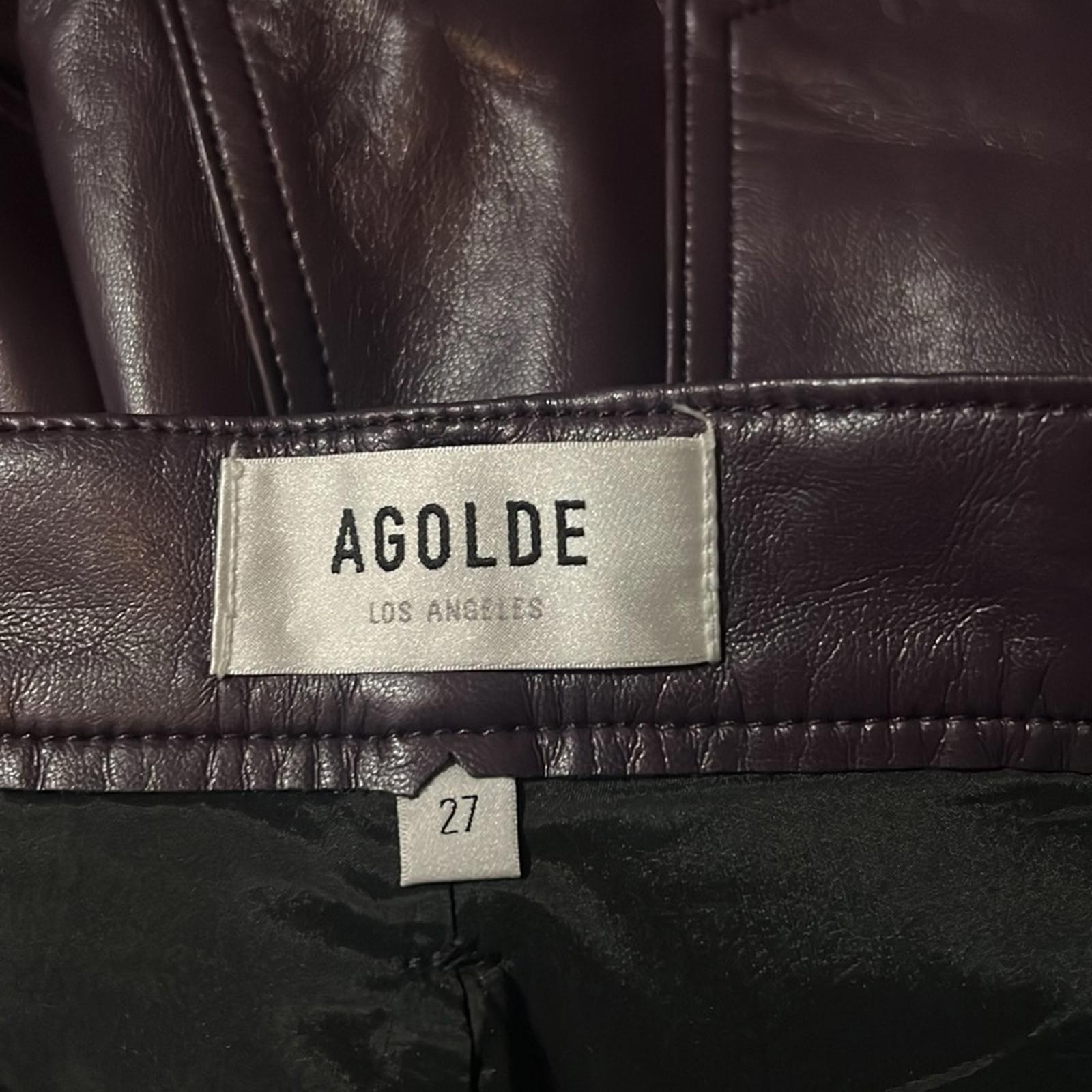 Agolde 90s Pinch Waist High Rise Straight Recycled Leather Jeans, NWT, Size 27