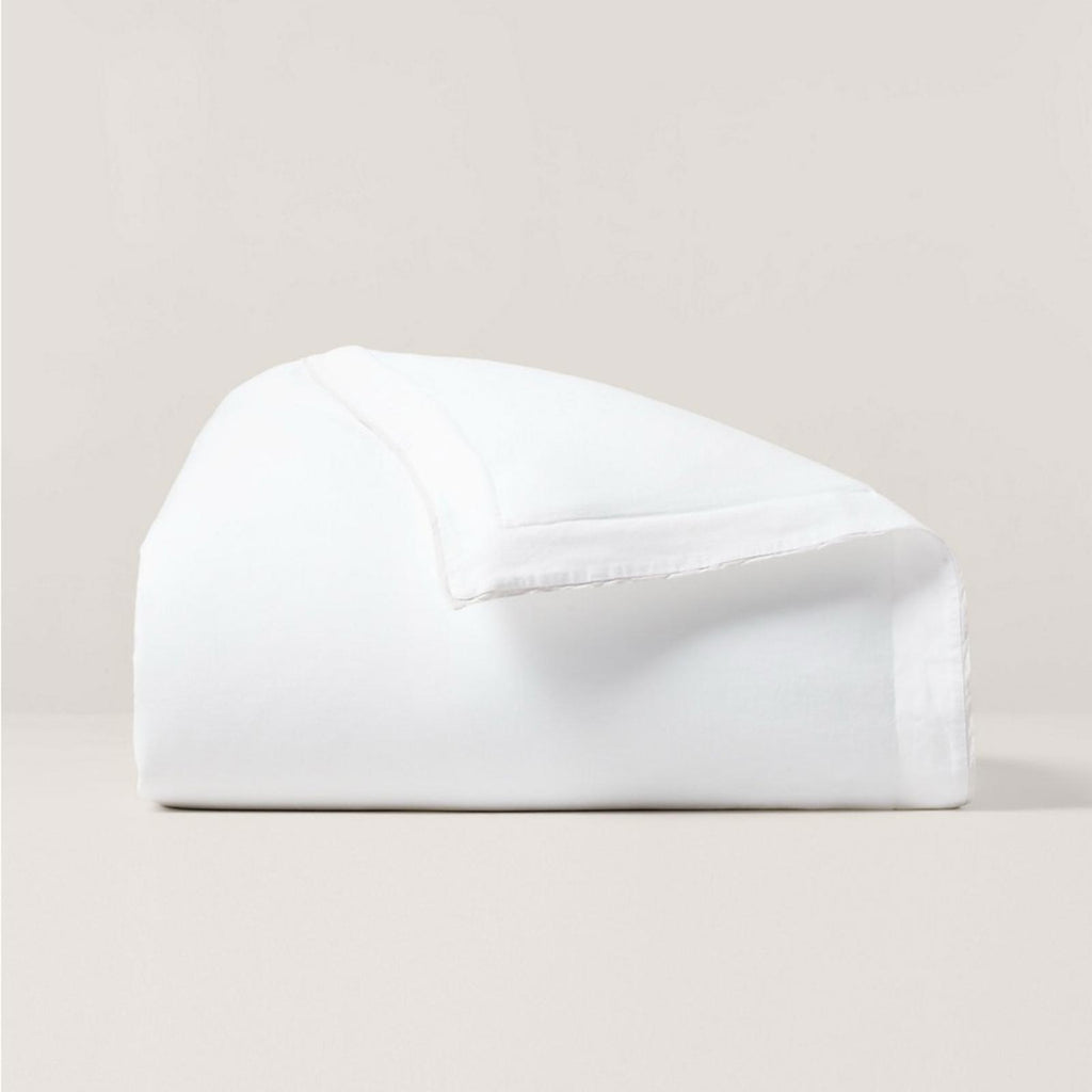 Ralph Lauren RL Linen Contrast Full/Queen Duvet Cover in White Pebble, NWT $500