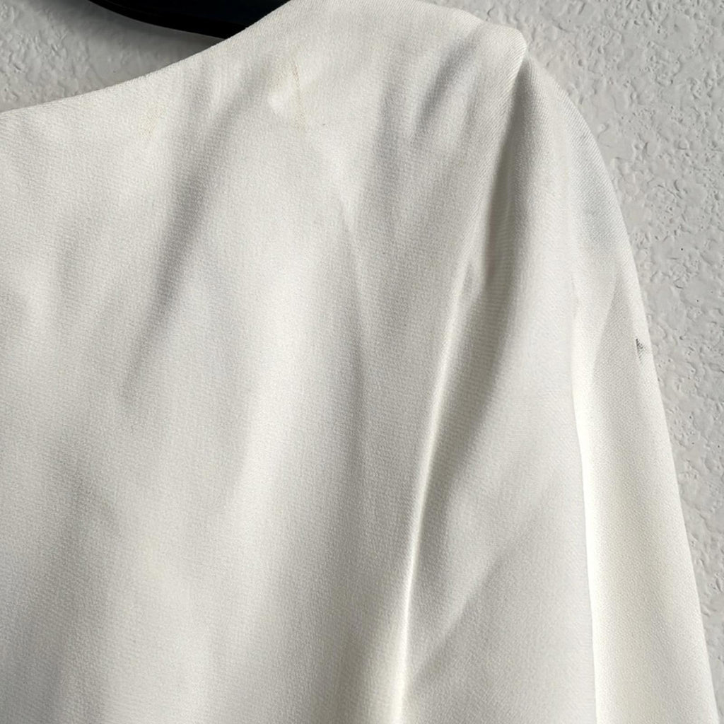 Et Ochs Gabriella Open Neck Gown Long Sleeve Dress in White, NWT, Size 4