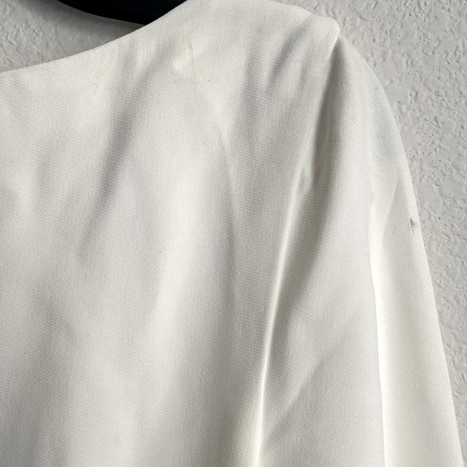 Et Ochs Gabriella Open Neck Gown Long Sleeve Dress in White, NWT, Size 4