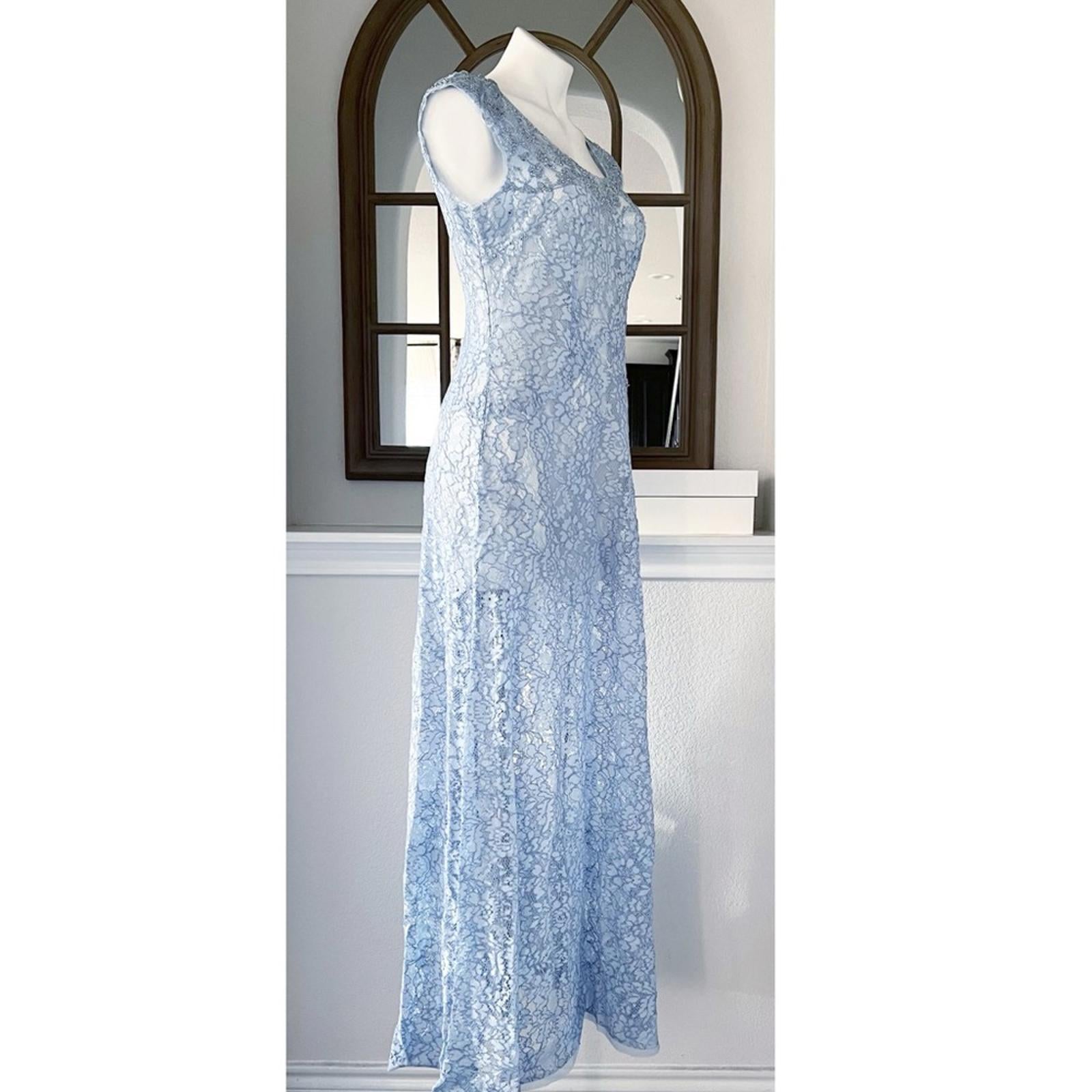 Mikael Aghal Sheer Lace Maxi Dress, Size 8 New w/Tag Retail ~ $495