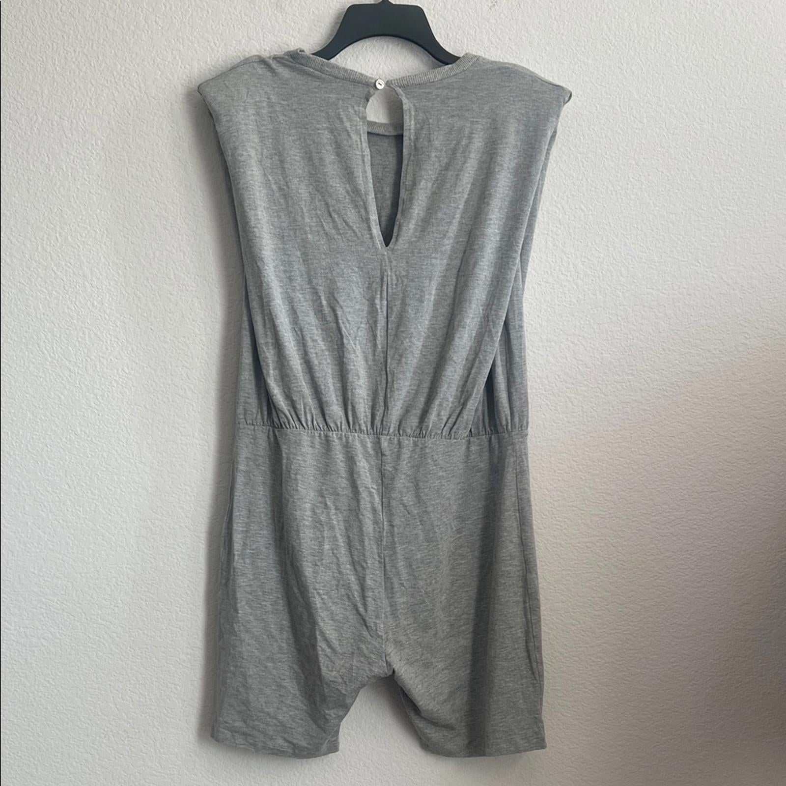 ASOS Shoulder Pad Jersey Short Unitard in Grey Marl, Size 14 EXCELLENT