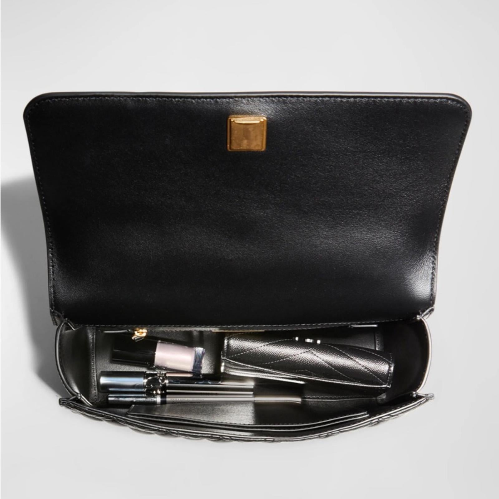 Tory Burch Fleming Convertible Shoulder Bag, Black & Gold EXCELLENT!