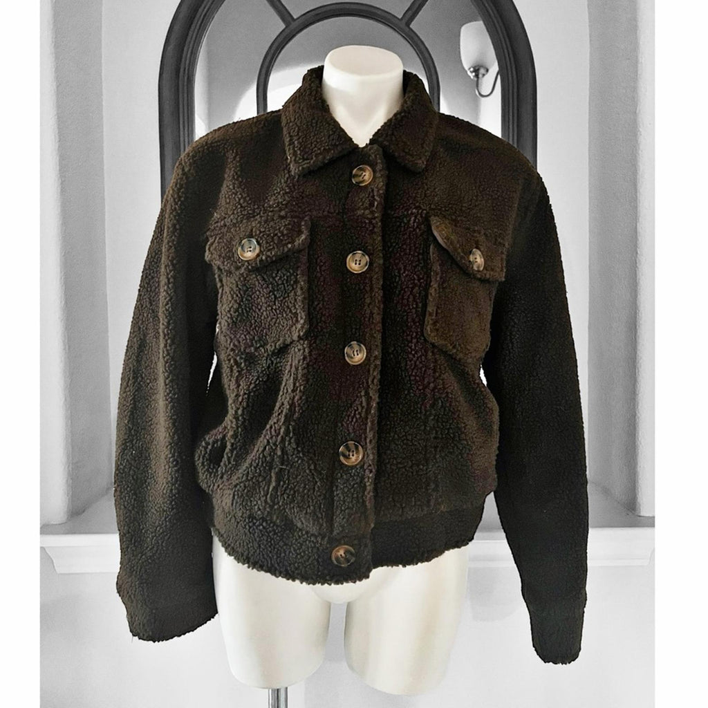 NWT Ashley Vintage Charm Sherpa Jacket in Brown Bracken  Size L New w/Tag