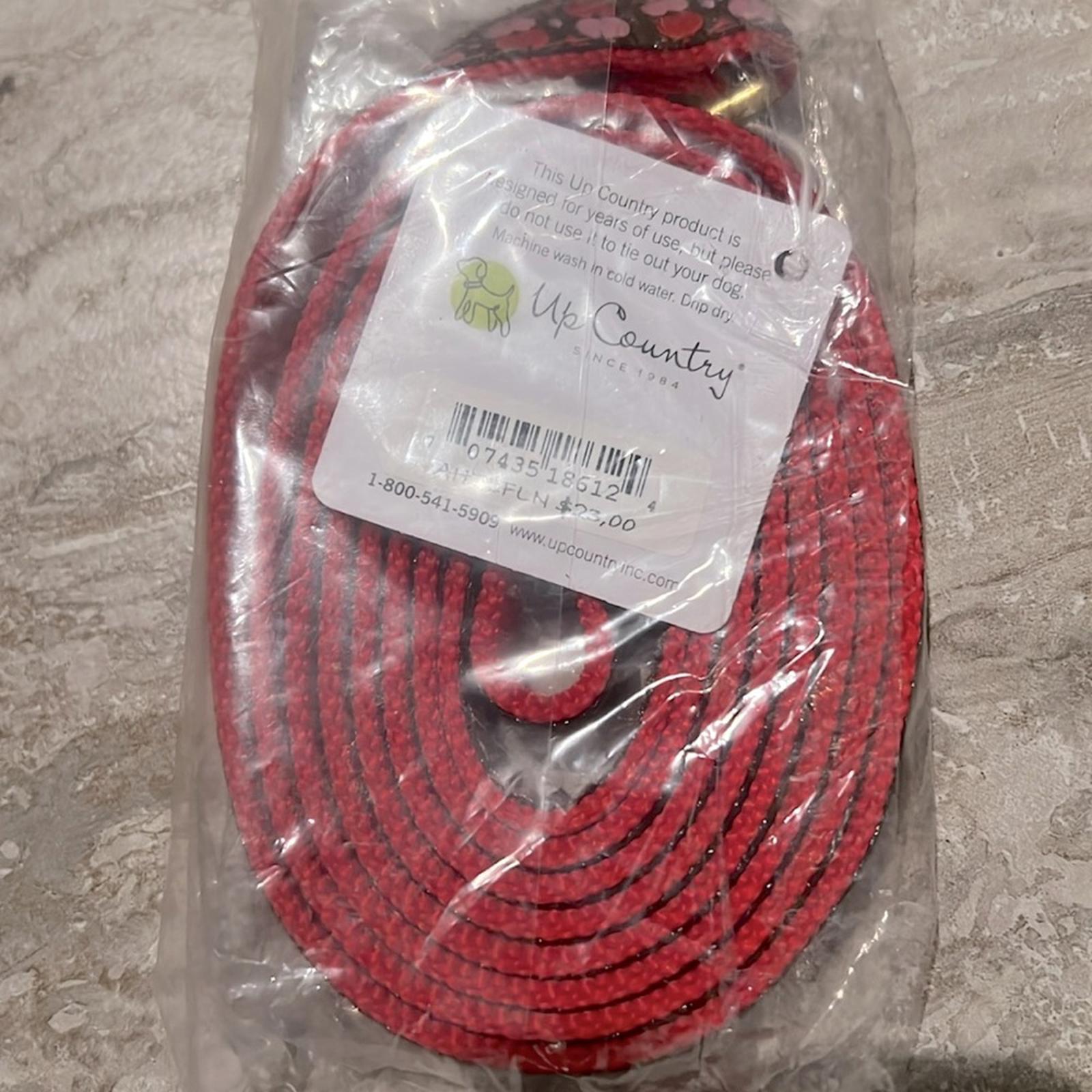 Up Country Valentine and Hearts Pattern Dog Leash, 4 Foot Long 1” Wide Width NWT