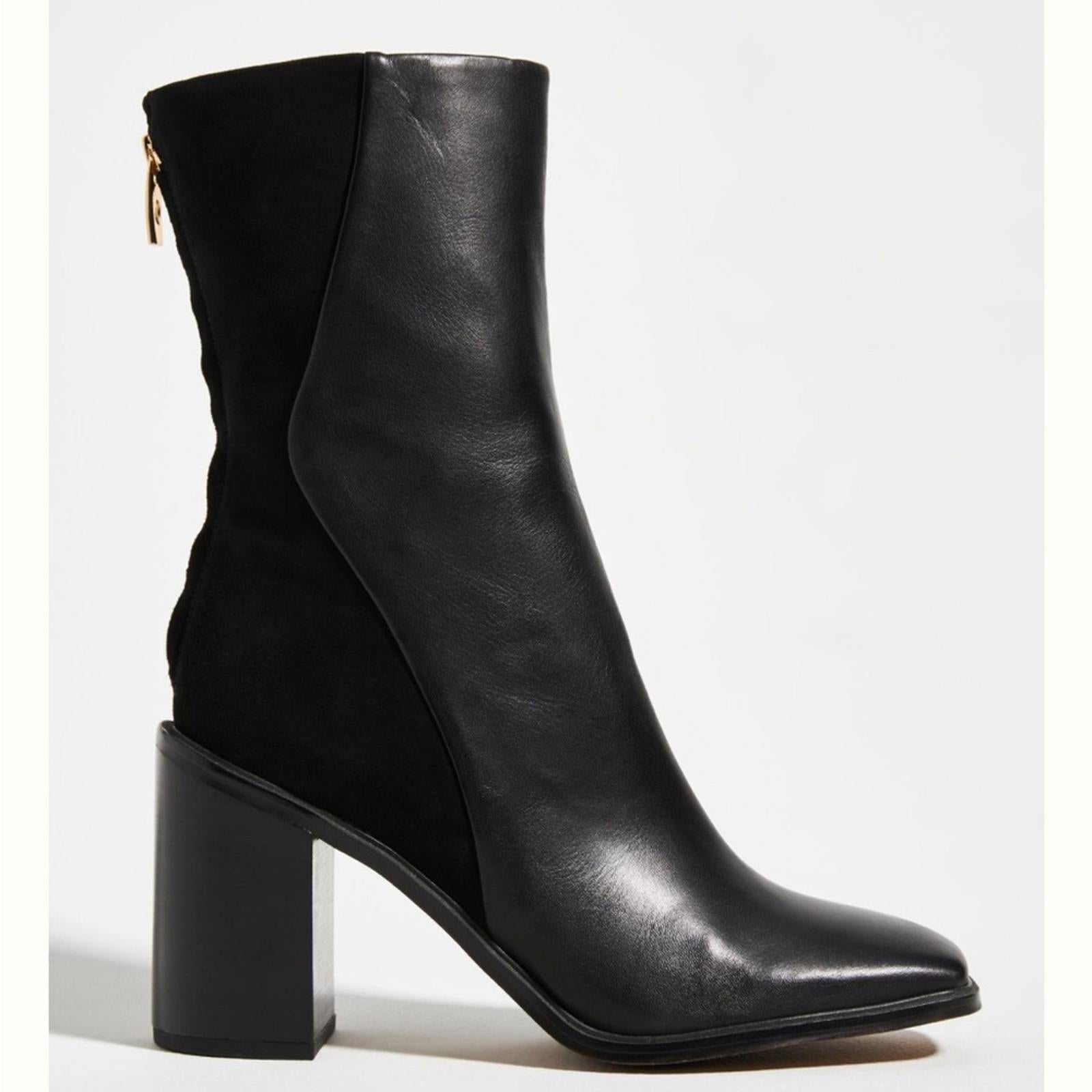 Sarto Steviena Leather Square-Toe Boots in Black Size 11 New w/o Box SOLD OUT!