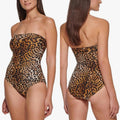 Calvin Klein Leopard-Print Strapless Tummy-Control One-Piece Swimsuit Size 8 NWT