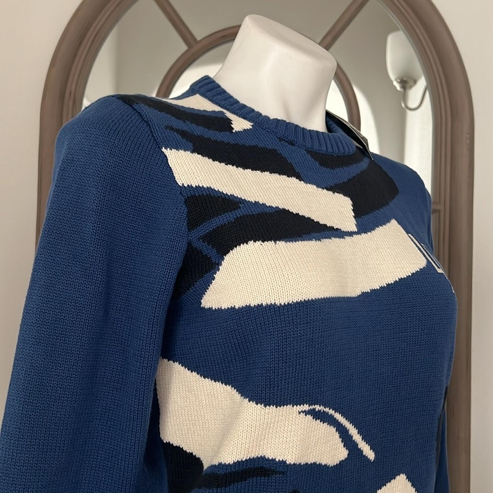 Lauren Ralph Lauren Geometric Combed Cotton Sweater, Size M New w/Tag