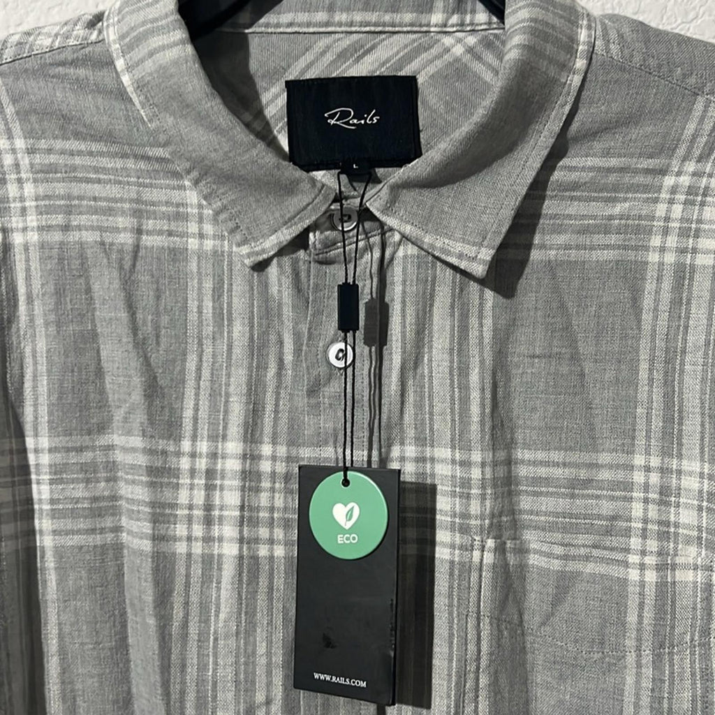 Rails Wyatt Relaxed Fit Shirt in Castle Grey Heather, Size L NEW w/Tag $148