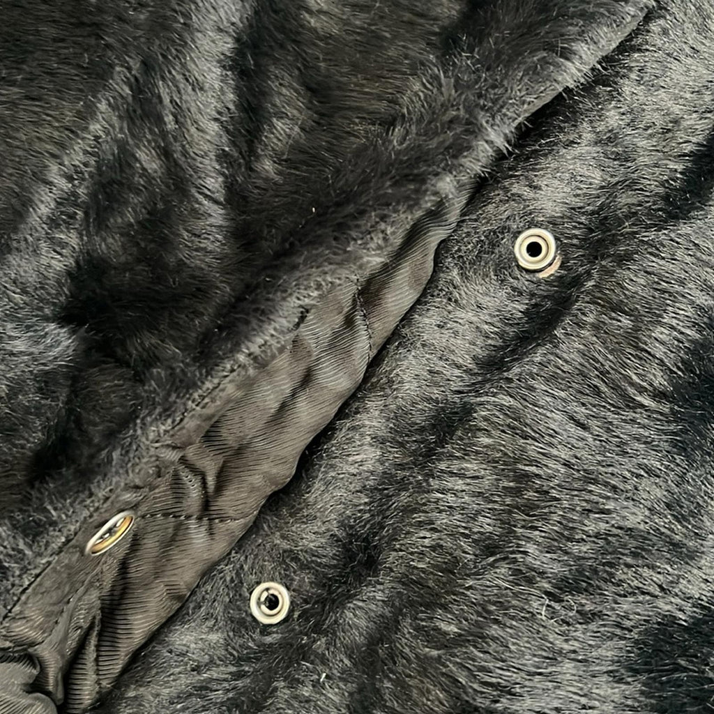 Alexander Wang Faux Fur V-Neck Cardigan w/Quilted Lining, Black Size S New w/Tag