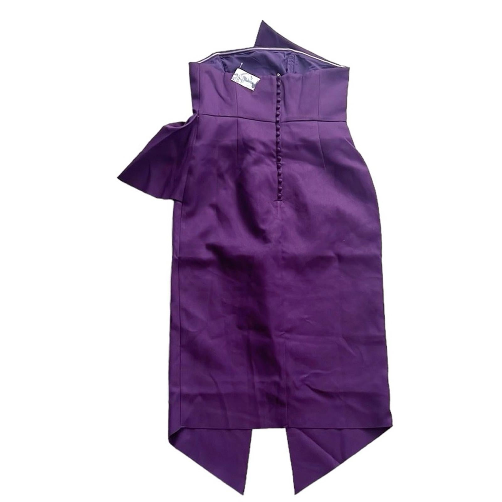 NEW Elliatt Reception Cascade Ruffle Strapless Dress in Purple, Size L $170