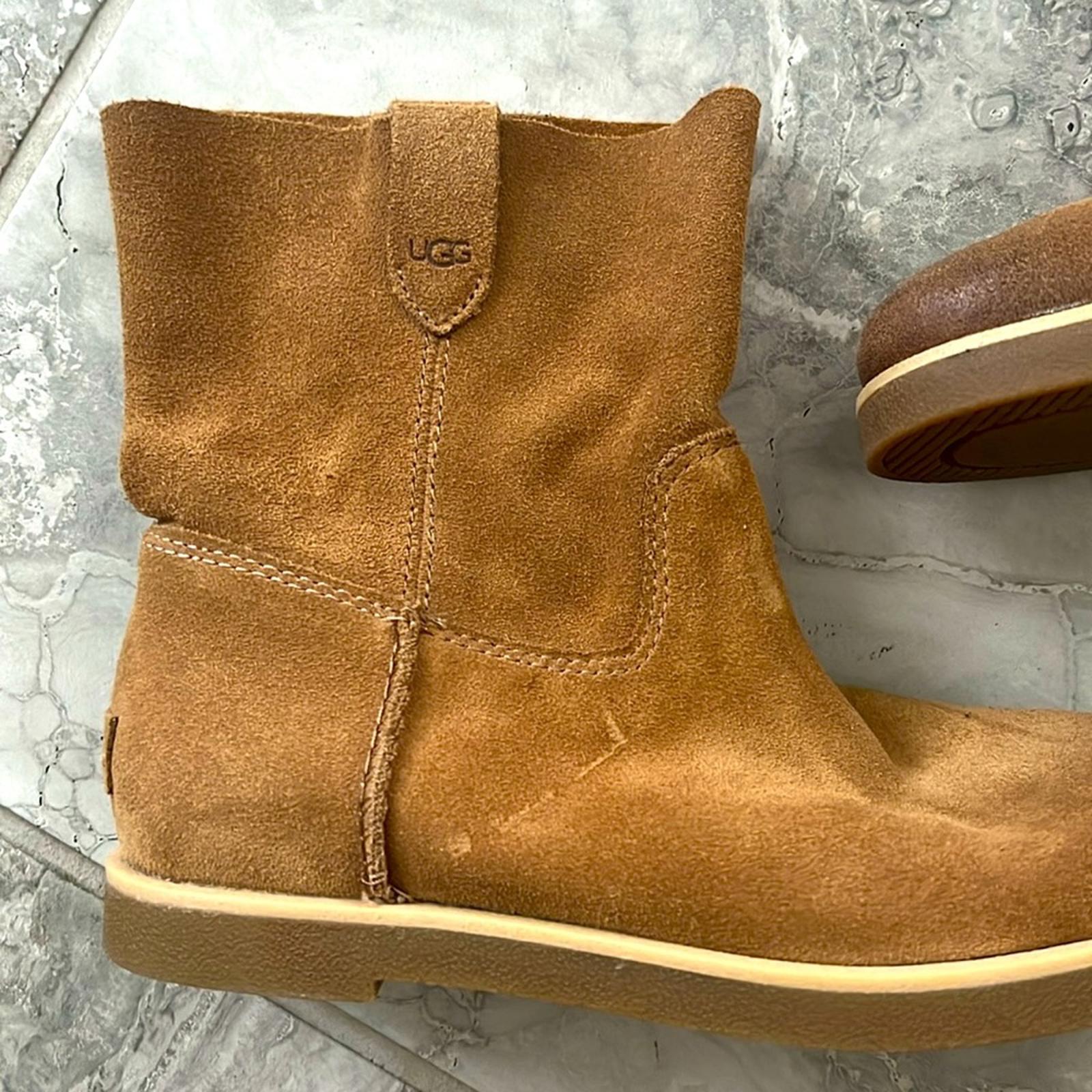 UGG Josefene Leather Short Boots in Chestnut, Size 5.5, New without Box
