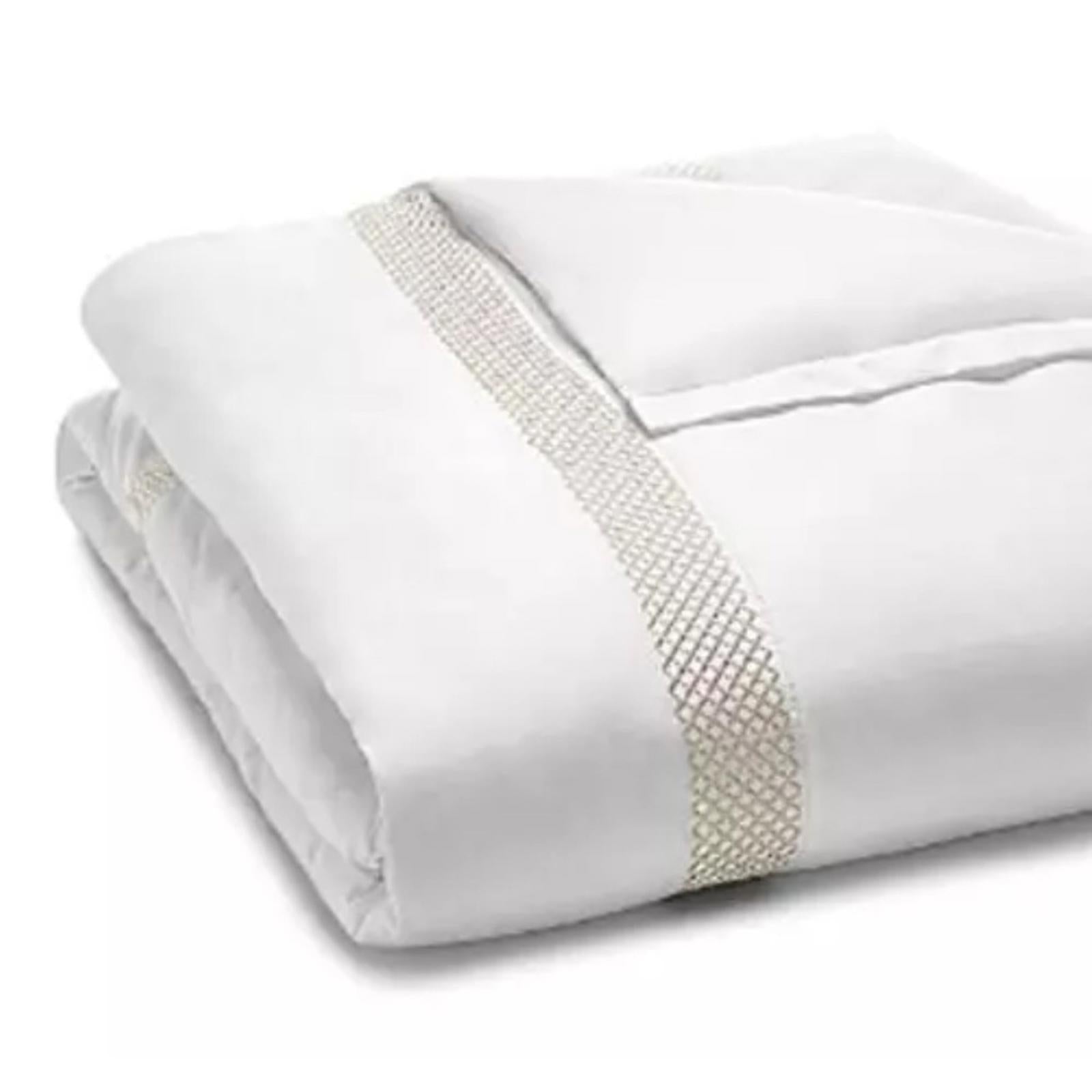 Hudson Park Collection 500TC Embroidered Geo Duvet Cover, Pima Cotton NWT $340