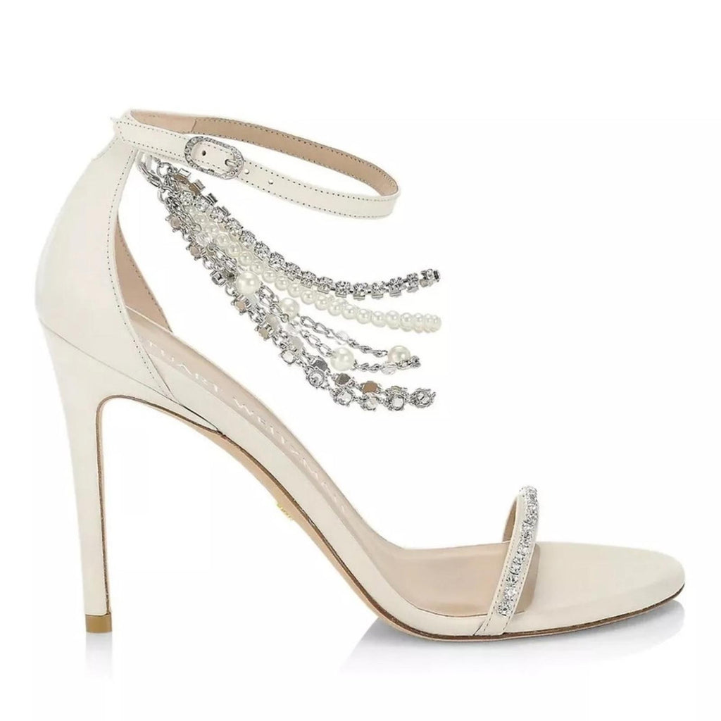 Stuart Weitzman Nudist High Heel Sandals in White, Size 7 NEW + DustBag $595