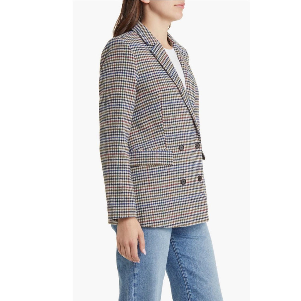 Rails Jac Double Breasted Blazer, Houndstooth Cardinal Pine Size M New w/Tag