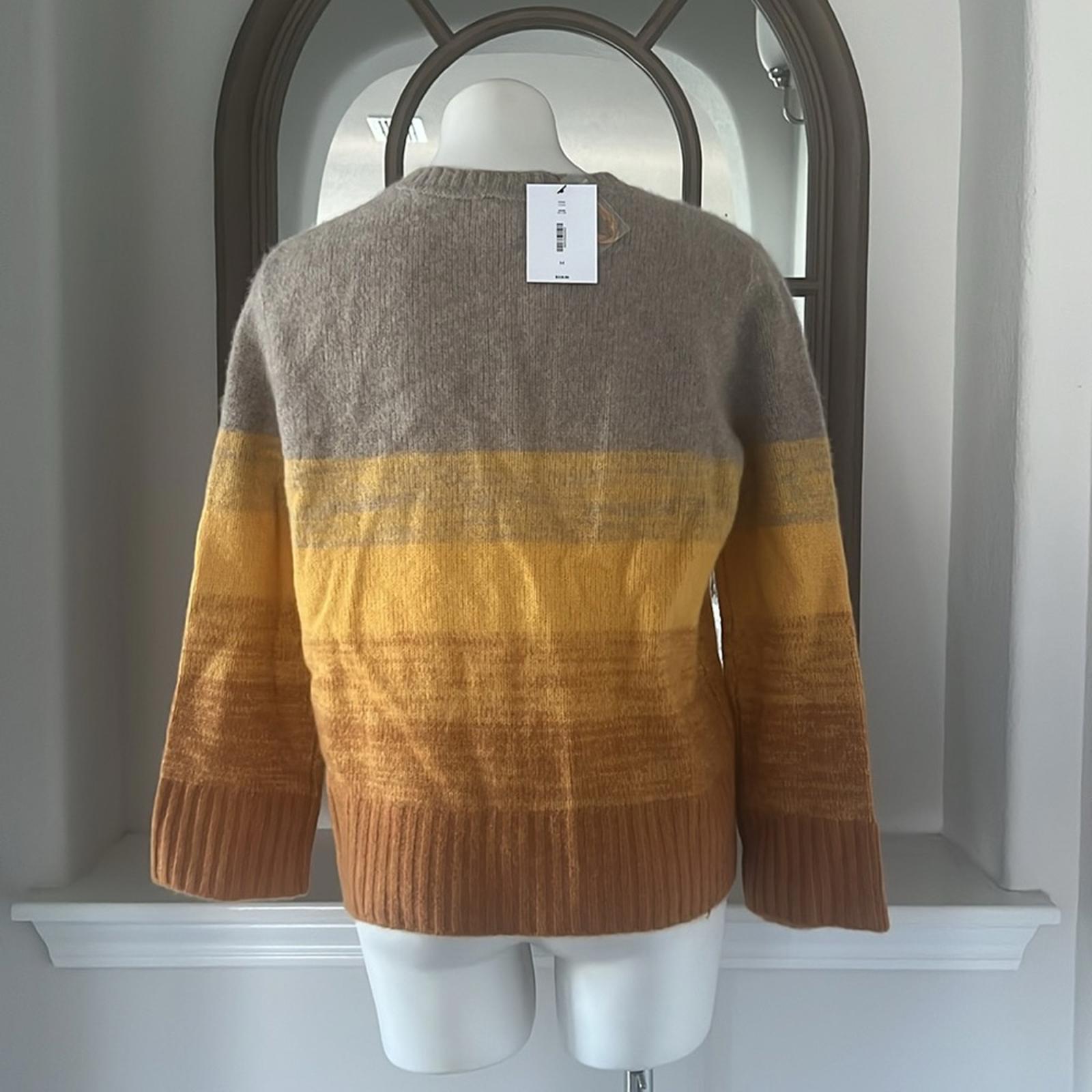 C by Bloomingdale's Cashmere Ombré Color Block Sweater, Yellow Size M NWT $228
