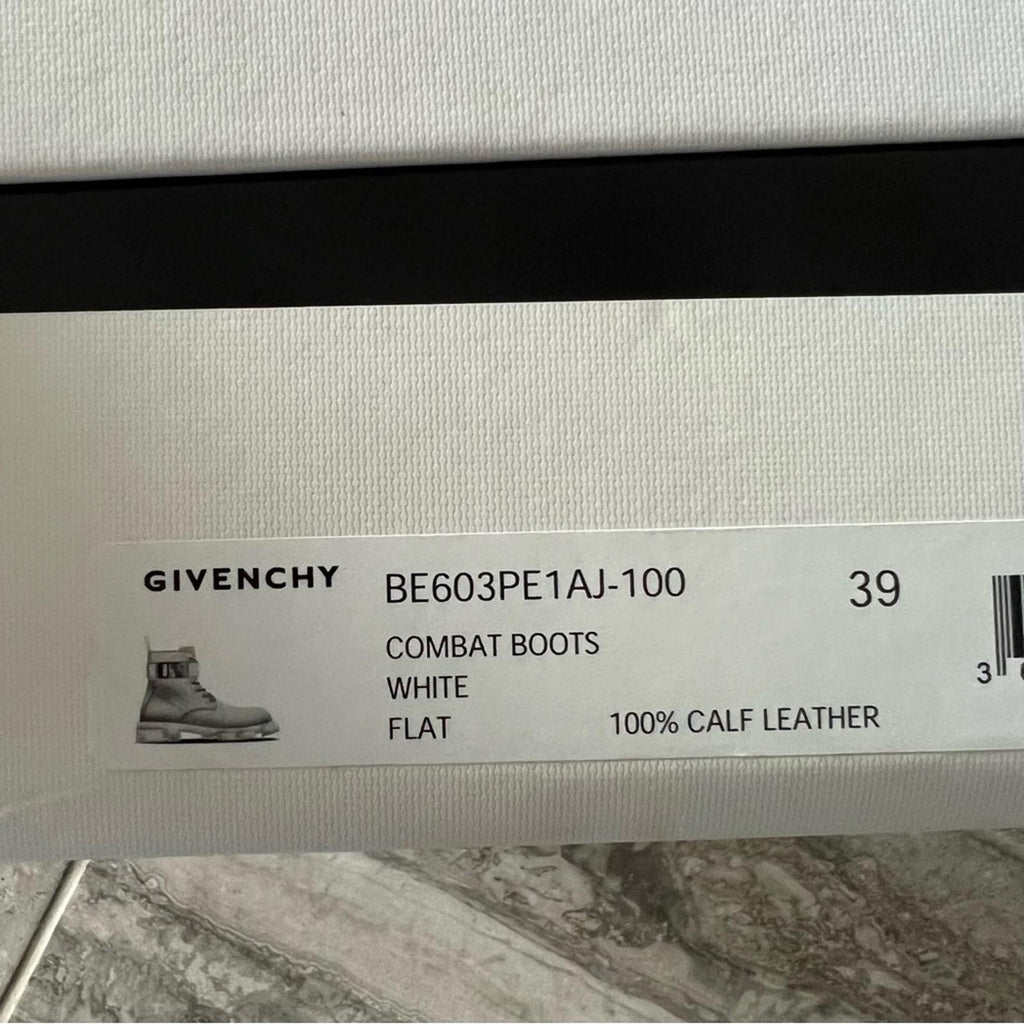 Givenchy Calf Leather Combat Boots, Size EU39 New in Box w/Dustbags