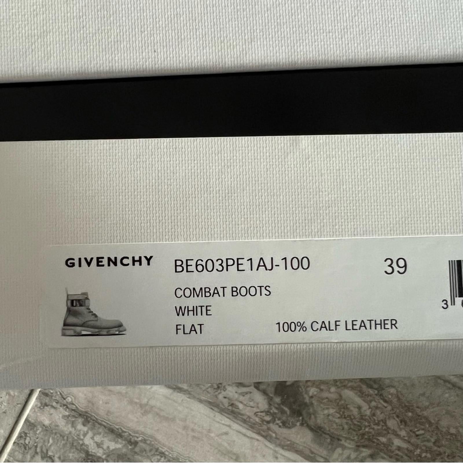 Givenchy Calf Leather Combat Boots, Size EU39 New in Box w/Dustbags