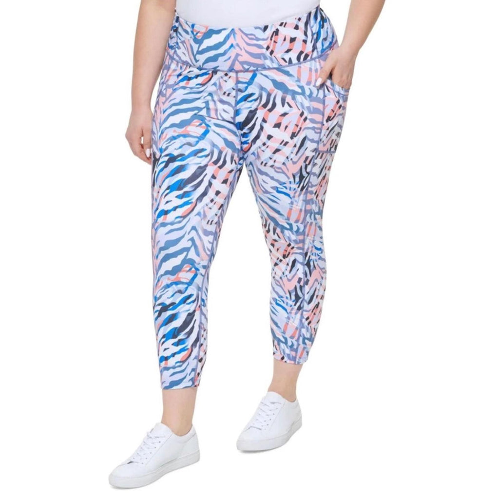 Calvin Klein Perf Printed High Waist 7/8 Leggings Plus Size 1X New w/Tag $69.50