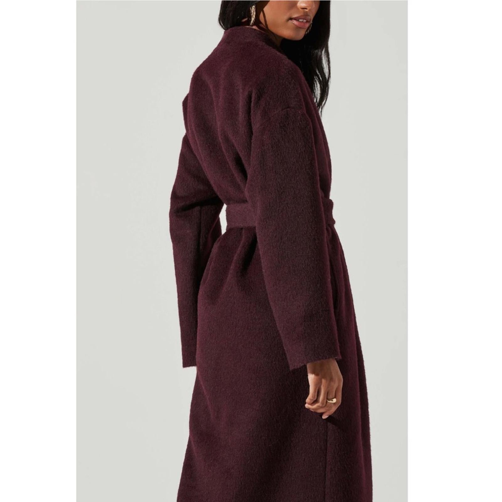 ASTR the Label Berkley Belted Coat in Wine, Size XS New w/Tag