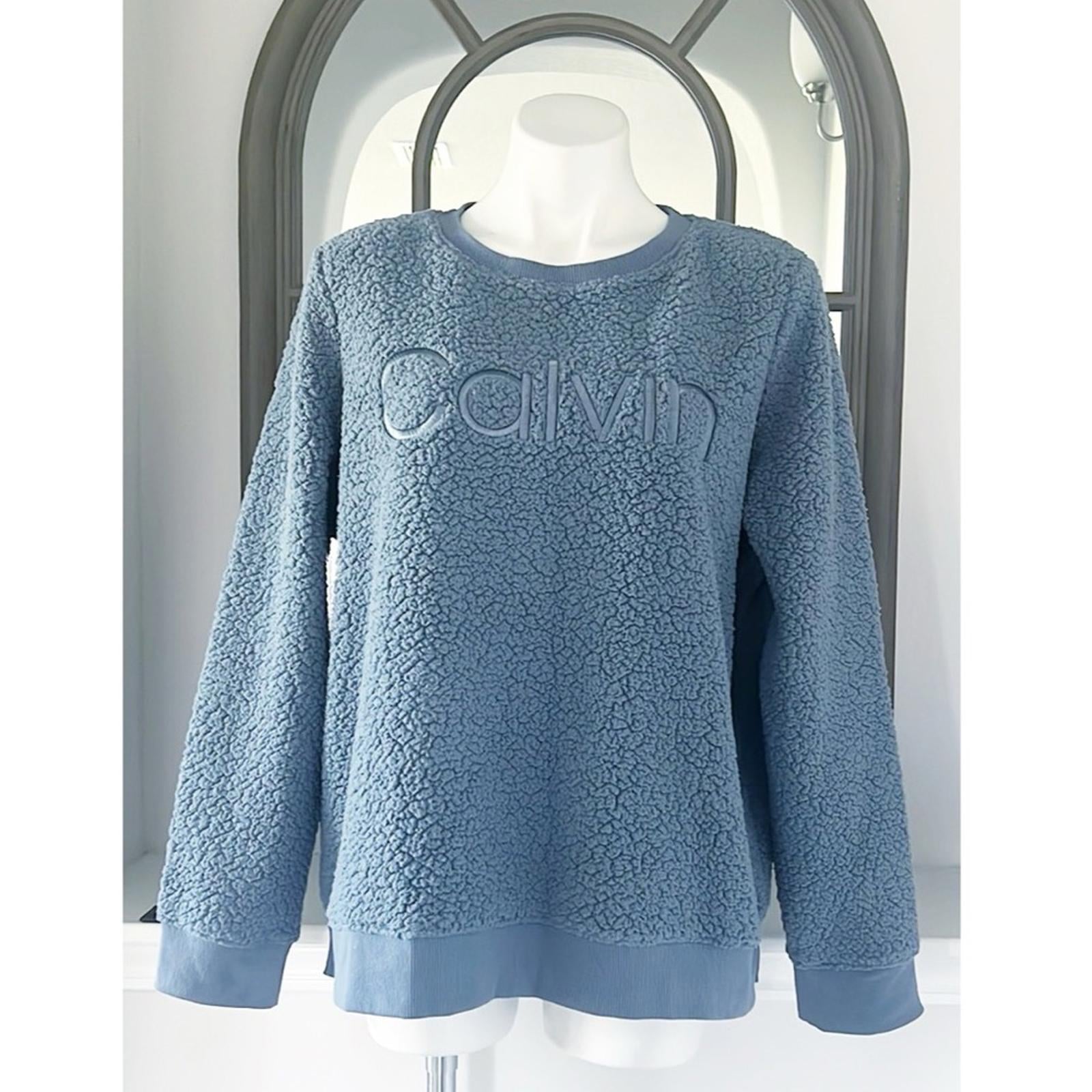 NEW Calvin Klein Sherpa Pullover in Blue, Size L New without Tag