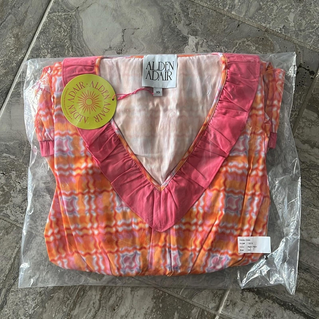 Alden Adair Kelsey Dress in Retro Plaid, Size XS New in Packaging