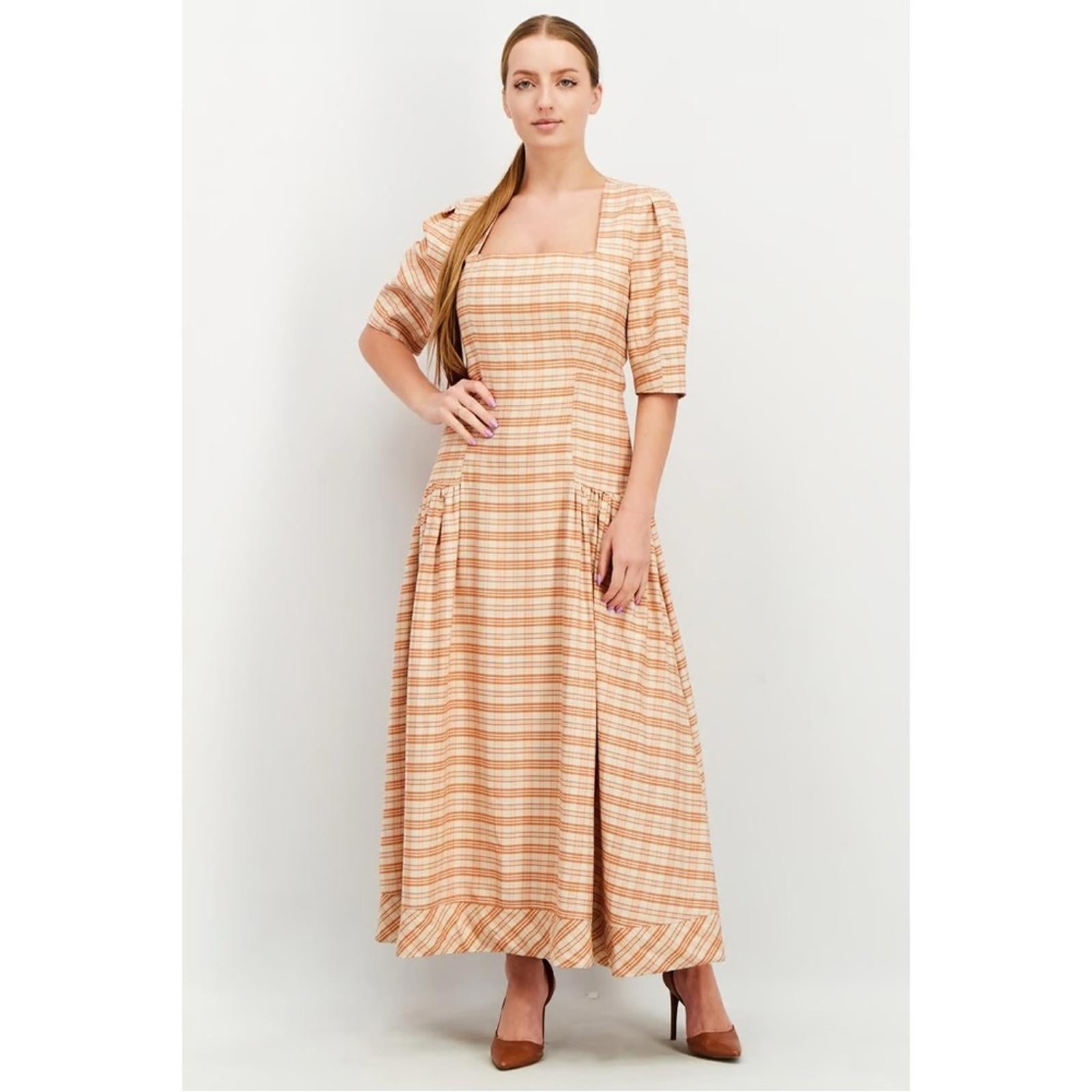 Jonathan Simkhai Greer Tailored Plaid Button-Front Maxi Dress, Size 2 NWT $595